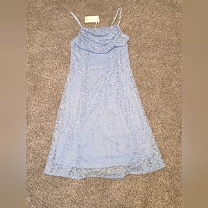 Grace Karin Cowl Neck Lace Midi Dress